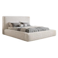 POLSTERBETT Boucle 180x200 Karano, Dicker Schaum, Bettkasten, Creme - Creme, Holz/Textil (180/200cm) - Emporius