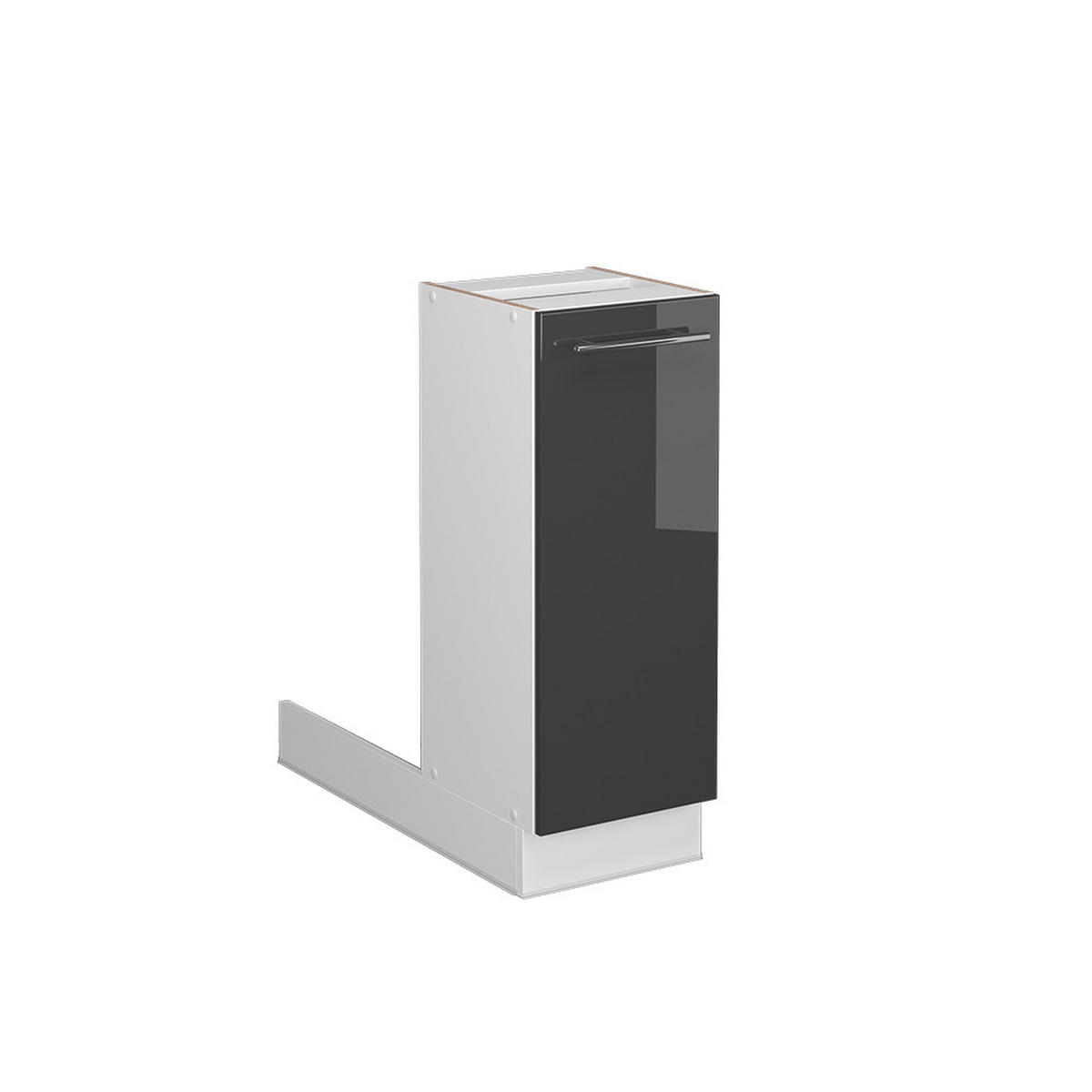 KÜCHENINSEL Fame-Line Anthrazit Hochglanz 30 cm ohne AP - Schwarz Hochglanz/Anthrazit, Holzwerkstoff (30/82/70cm) - Vicco