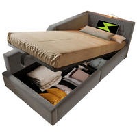 POLSTERBETT 90/200 cm grau aus Samt mit Bettkasten - Grau, Textil (90/200cm) - OKMYHOME