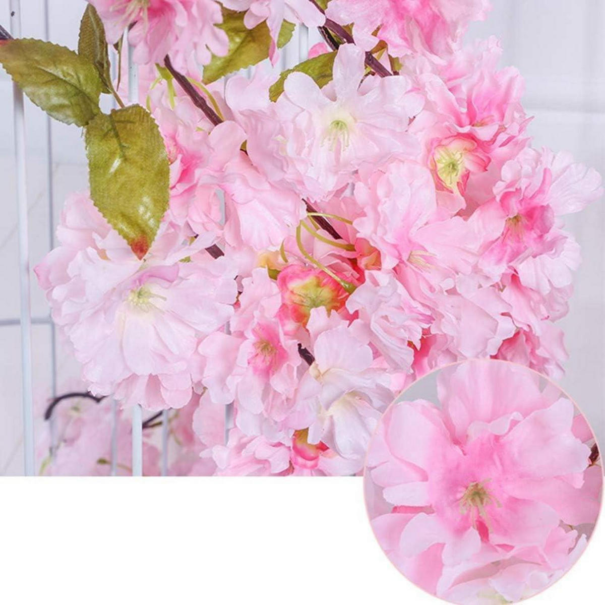 KÜNSTLICHE Kirschblütengirlande 2-teiliges Set 180 cm - Rosa, Kunststoff (40cm)