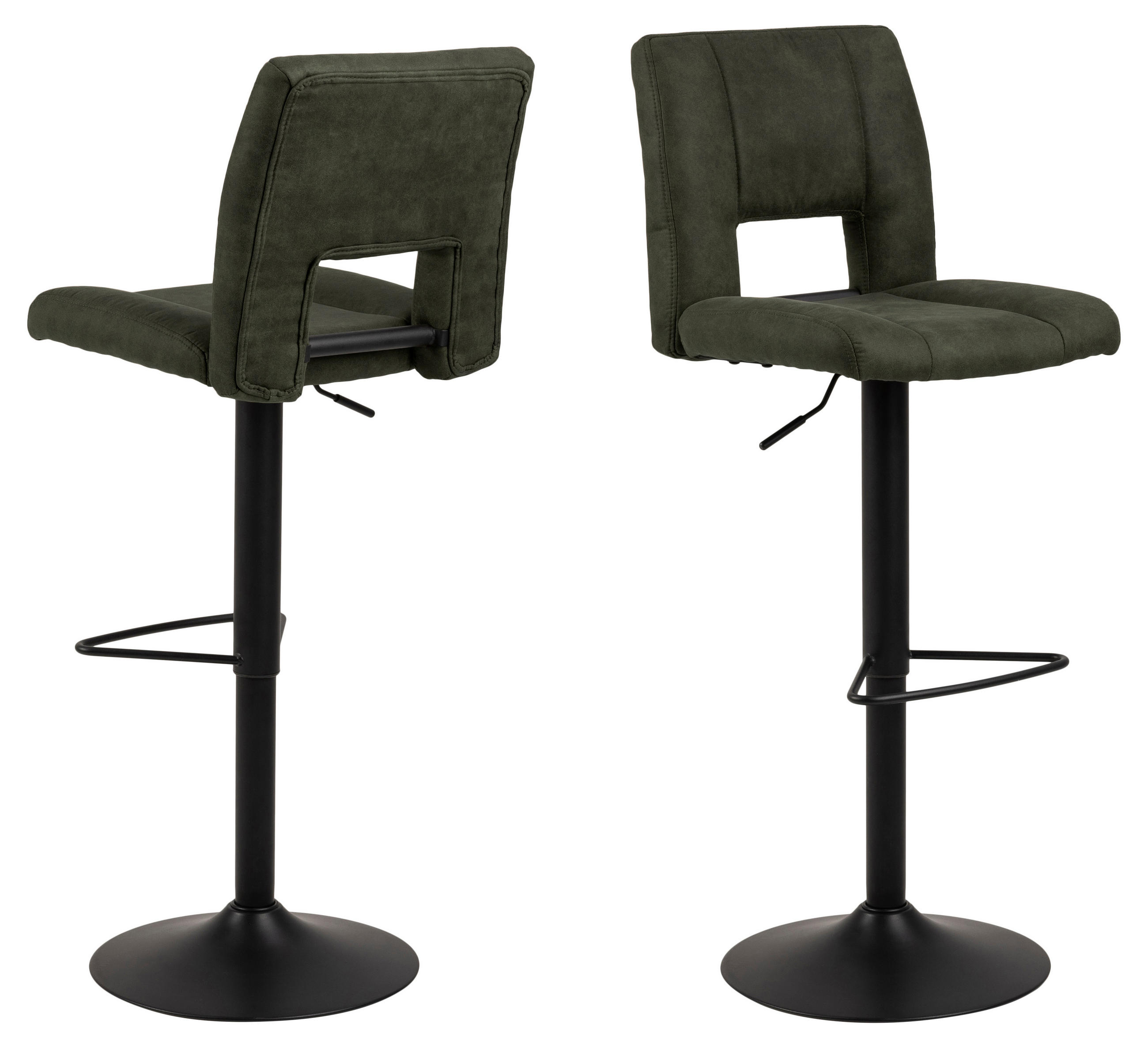 BARHOCKER, Syra, Stühle Grün, Stoff, 42 x 52 x 115 cm, 2-teilig - Grün, Textil/Metall (42/115/52cm) - ebuy24