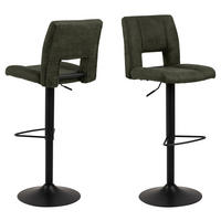 BARHOCKER, Syra, Stühle Grün, Stoff, 42 x 52 x 115 cm, 2-teilig - Grün, Textil/Metall (42/115/52cm) - ebuy24