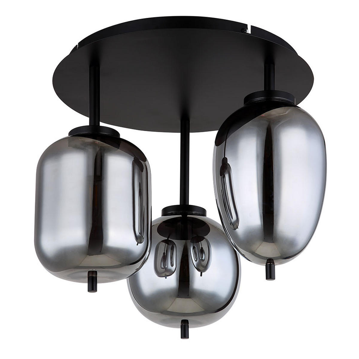 LED DECKENLEUCHTE Metall Schwarz - Schwarz, Glas (46/46/36cm) - Globo Lighting
