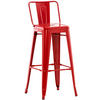 BARHOCKER Metall rot - Eukalyptusholzfarben/Rot, Metall (44/96/43cm) - CLP