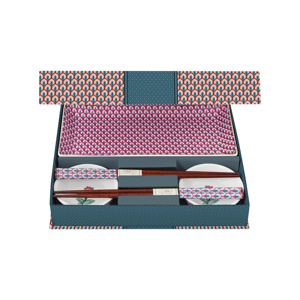 GESCHENKSET Rund oriental blumenfestival blau - Blau, Keramik (21.3cm) - Pip Studio