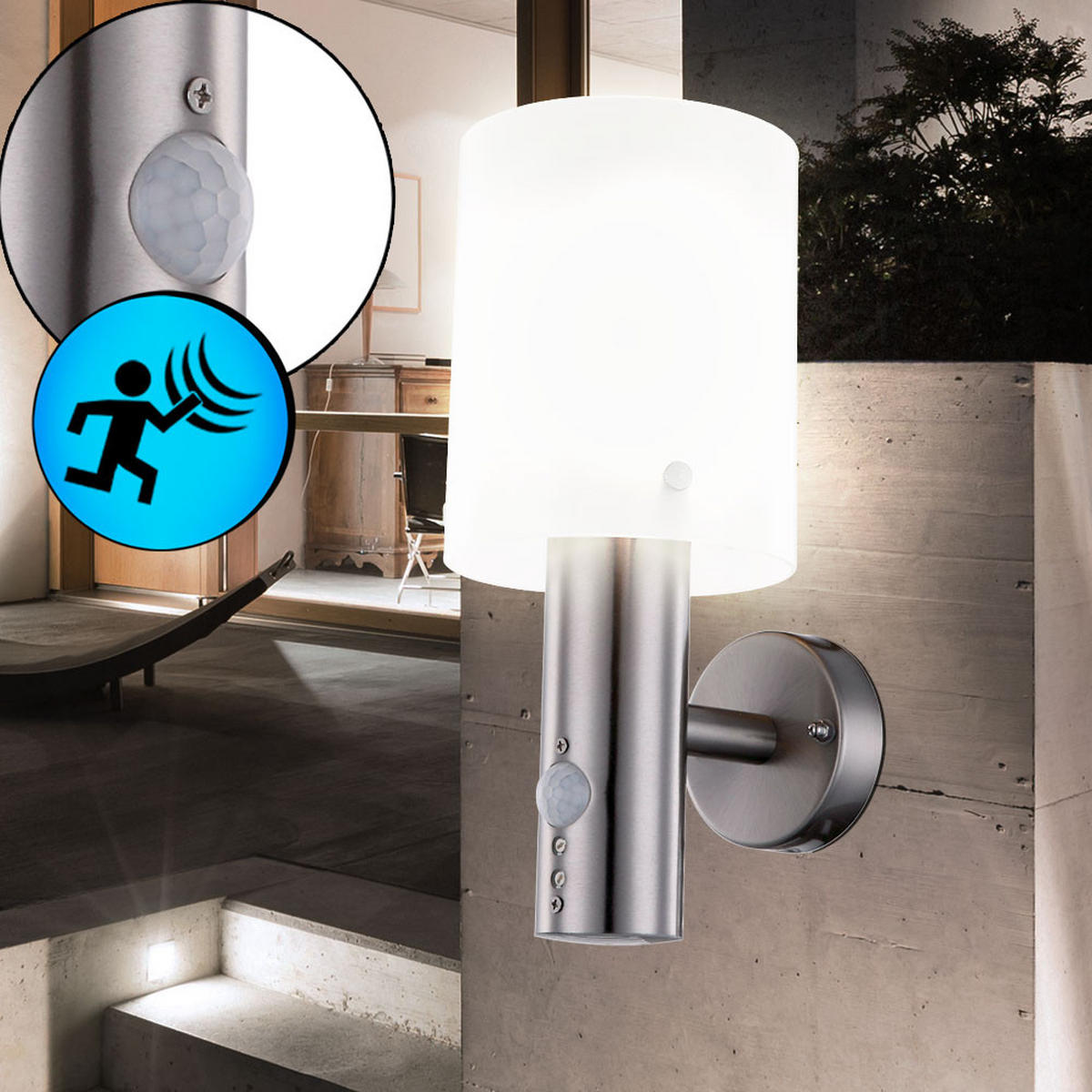 LED AUSSEN-WANDLEUCHTE Edelstahl Silber - Silberfarben, Metall (12/27.8/15.7cm) - Globo Lighting