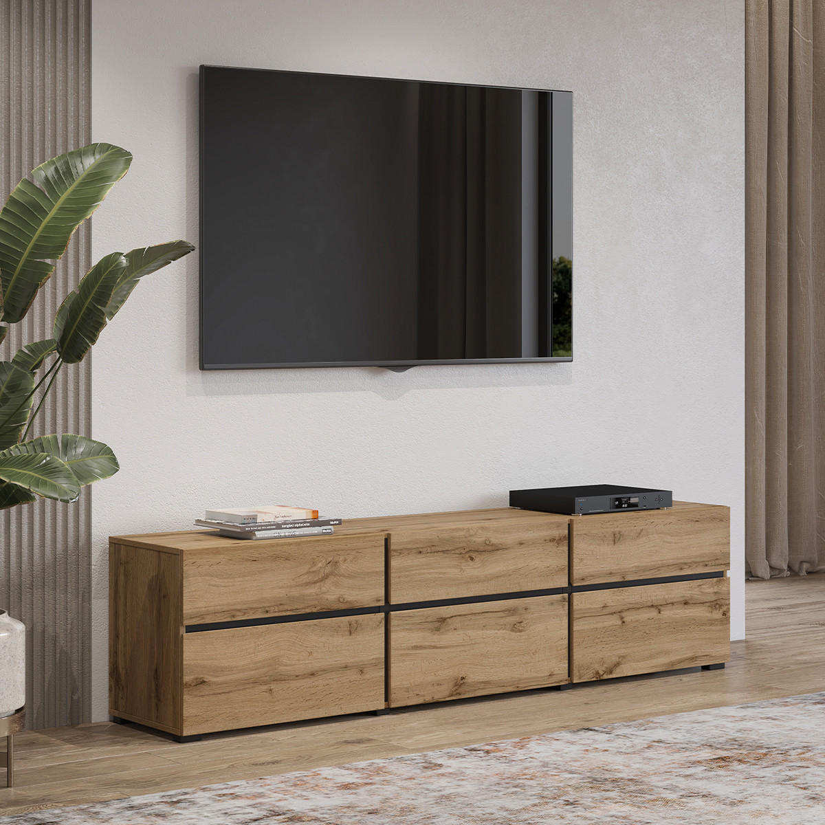 TV STOLEK Lilia Dřevo - hnědá, kompozitní dřevo (180/48/40cm) - Petits-meubles