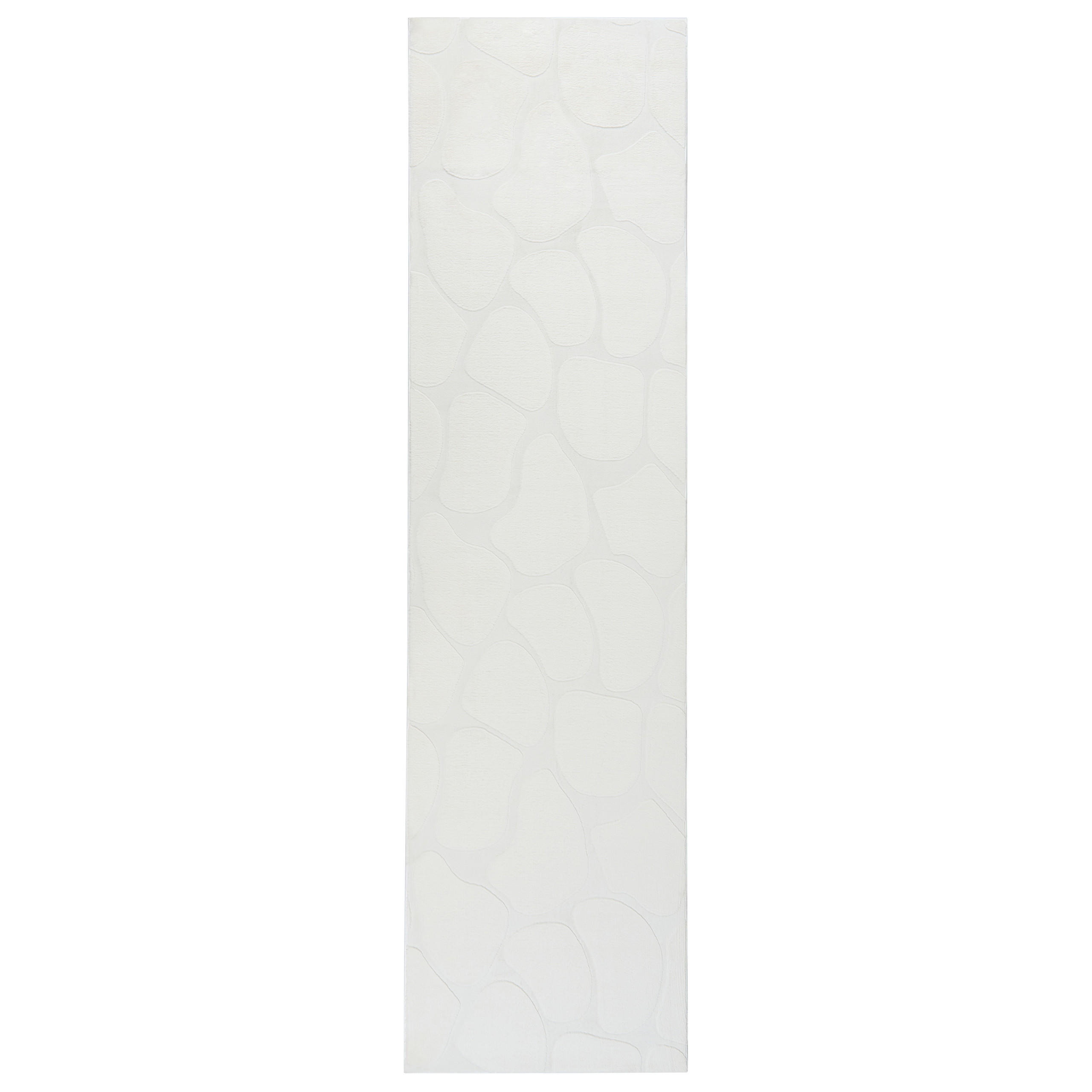 TEPPICH Cremeweiß 80/300 cm Kawi - Creme/Weiß, Textil (80/300cm) - Beliani