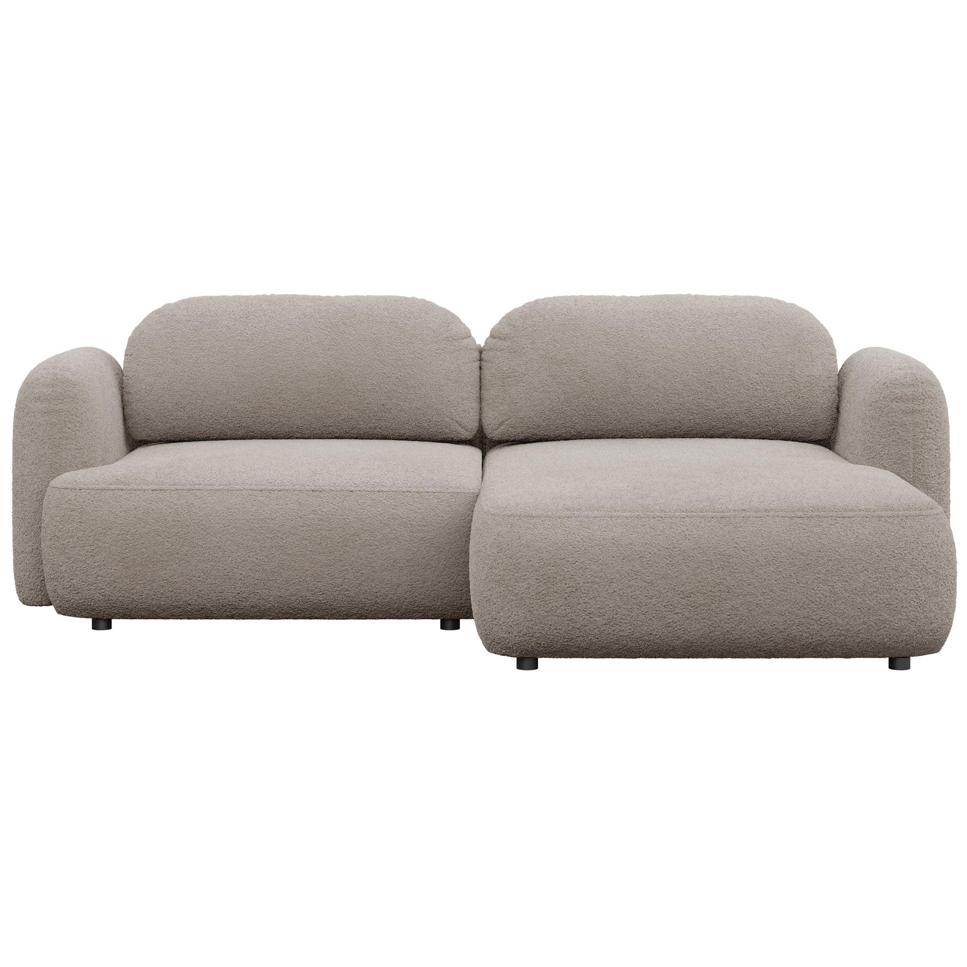 ROHOVÁ pohovka Tvoya, béžovosivé bouclé - čierna/taupe, textil/plast (175/267cm) - Selsey