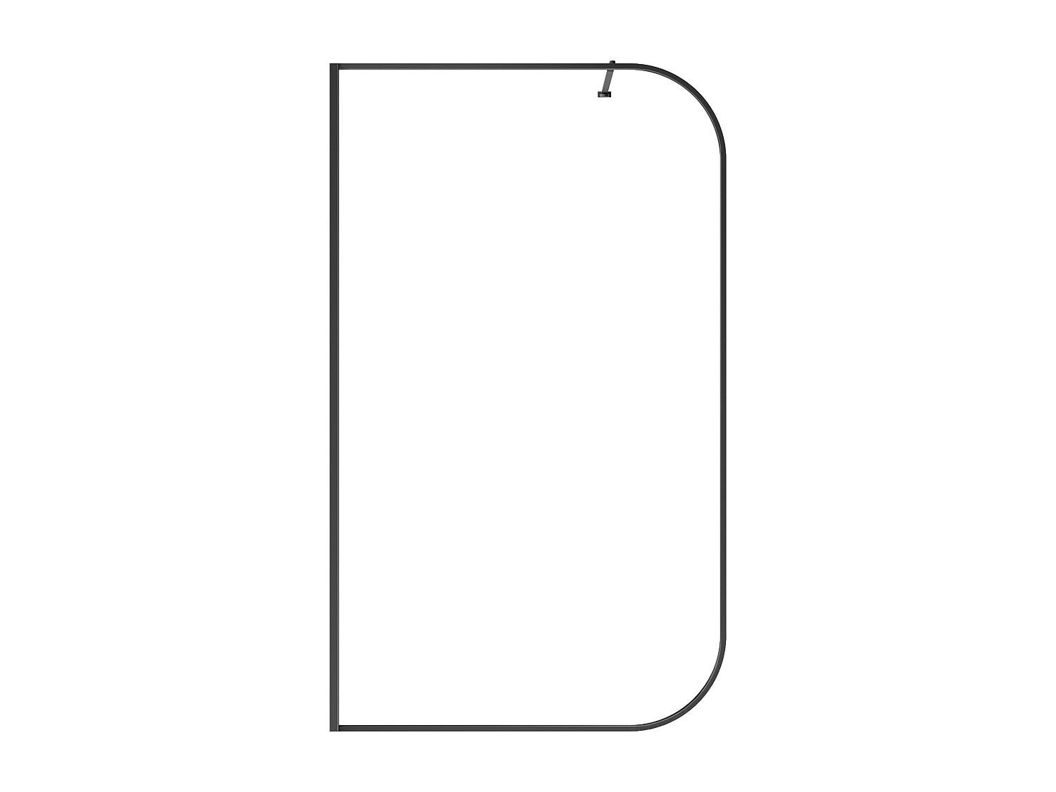 DUSCHWAND - 120 cm x 0.6 cm - Metall, Glas - Schwarz - DOUYANO - Schwarz, Glas/Metall (120/200cm) - Vente-Unique