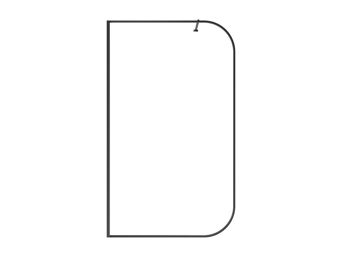 DUSCHWAND für begehbare Duschen gebogen - 120 x 200 cm - Schwarz matt - DOUYANO - Schwarz, Metall (120/200cm) - Vente-Unique