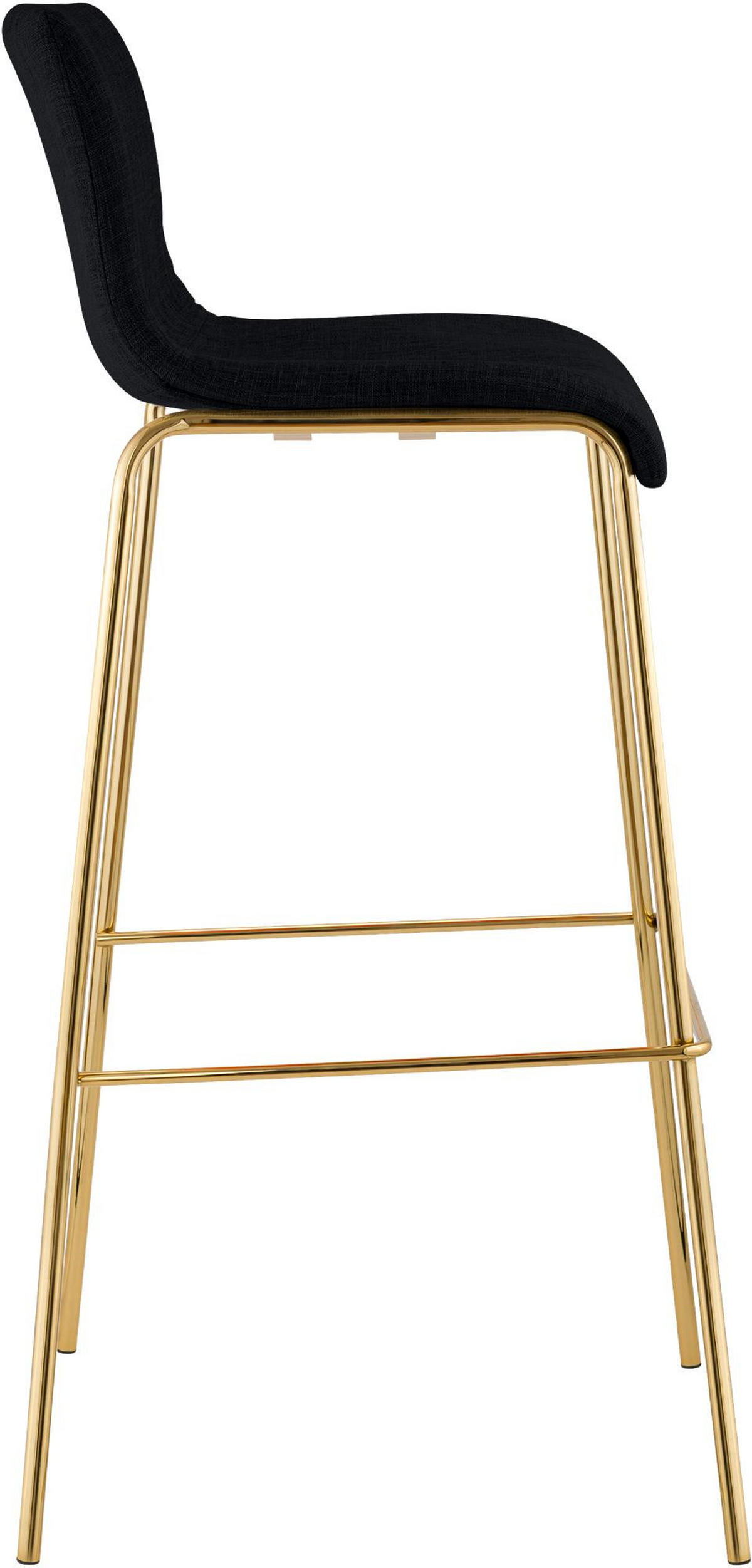 BARHOCKER Tenar Stoff Schwarz Gold - Schwarz, Textil (43/100/48cm) - DELUKE