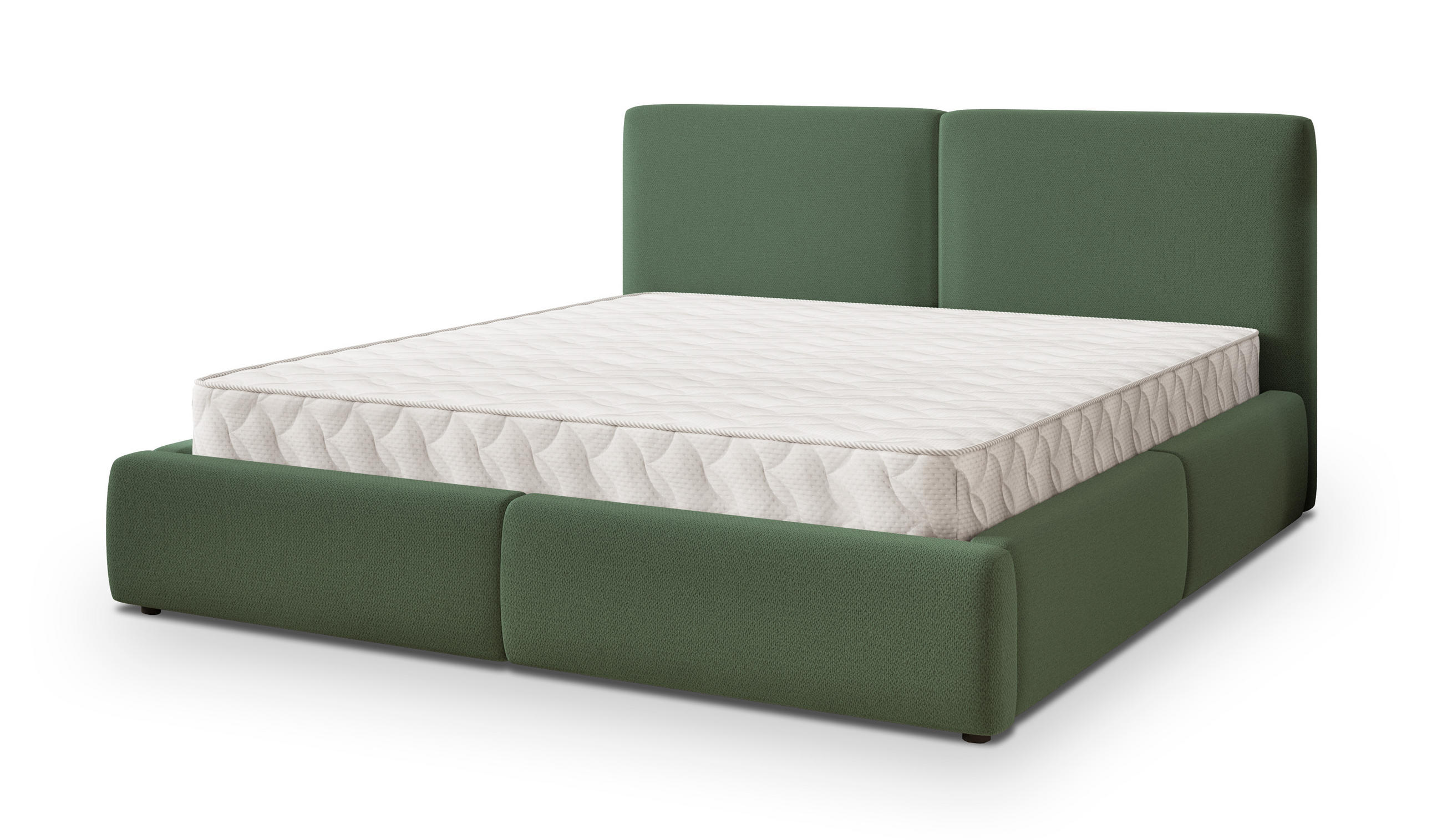 MASSENO ČALOUNĚNÁ Postel FELURO 200x200 cm Zelená
