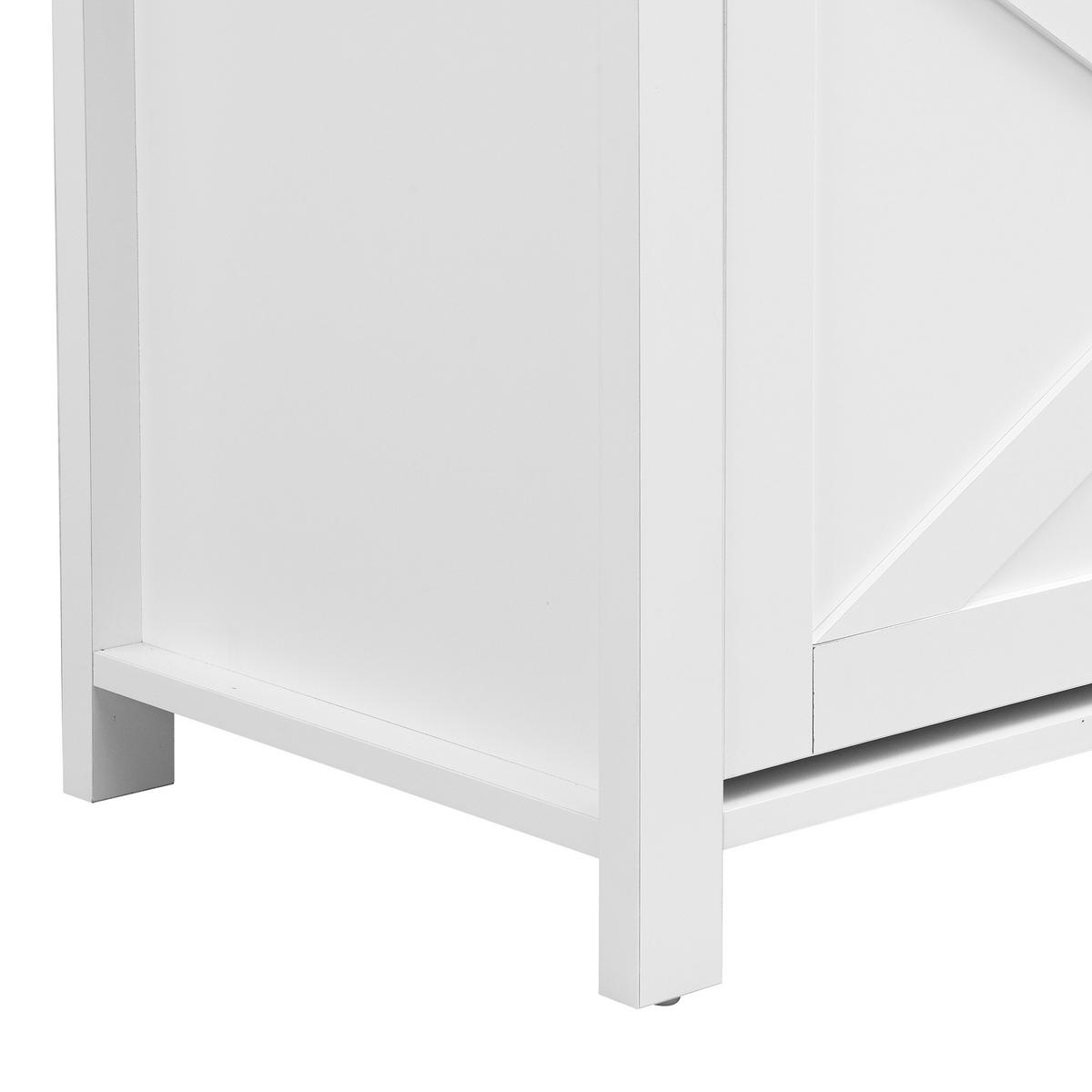 GARDEROBENSCHRANK Schuhregal Haken Ablage MDF Eisen modern - Weiß, Holzwerkstoff (35/195/75cm) - FLIEKS