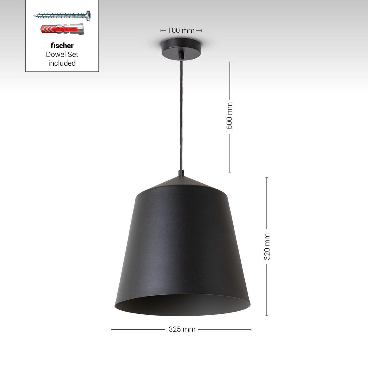 PENDELLEUCHTE Jackson M - Grau, Metall (32.5/32.5/32cm) - Paco Home