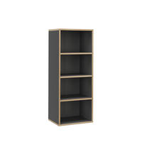 BÜCHERREGAL Tetrix Anthrazit 40 x 100 cm mit 4 Fächern - Anthrazit/Beige, Holzwerkstoff (40/100/30cm) - Vicco
