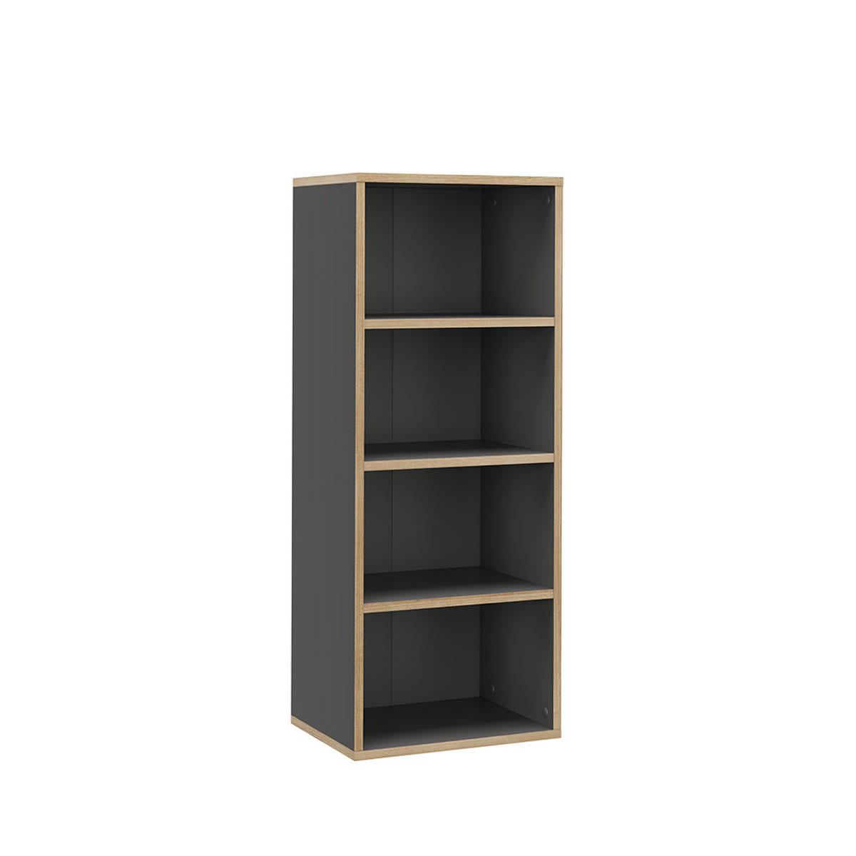 BÜCHERREGAL Tetrix Anthrazit 40 x 100 cm mit 4 Fächern - Anthrazit/Beige, Holzwerkstoff (40/100/30cm) - Vicco