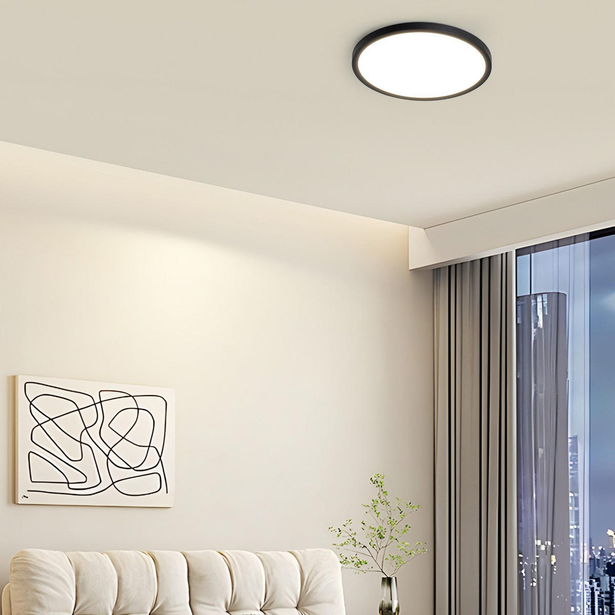 LED-DECKENLEUCHTE Lind 22/22/2.6cm - Schwarz, Kunststoff (22/22/2.6cm) - Nettlife