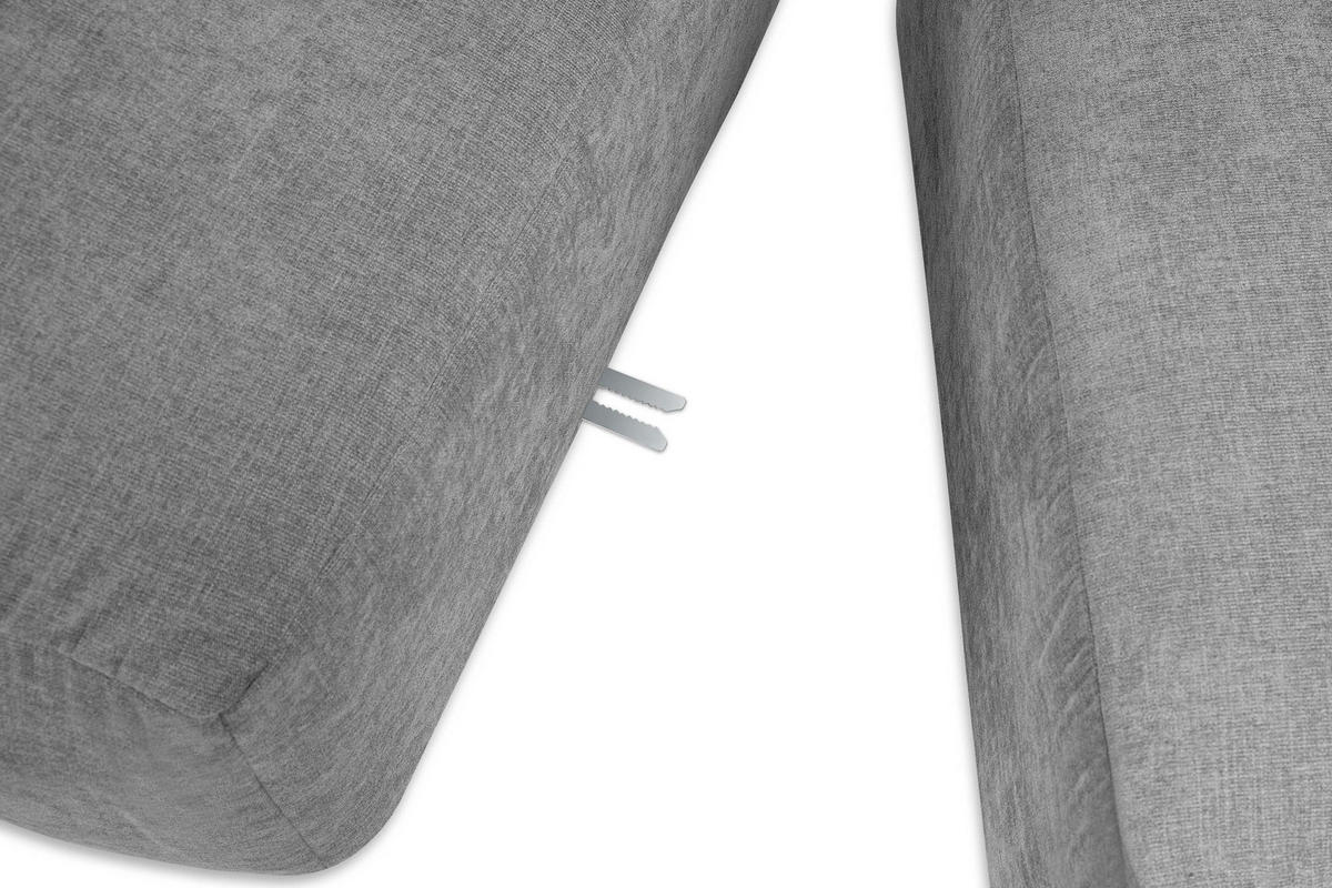 PANORAMA-ECKSOFA BUFFO 7/8 Sitzer mit extrem weicher Sitzfläche, Gewebestoff, hell aschfahl - Hellgrau/Grau, Textil (424/73/180cm) - KONSIMO®