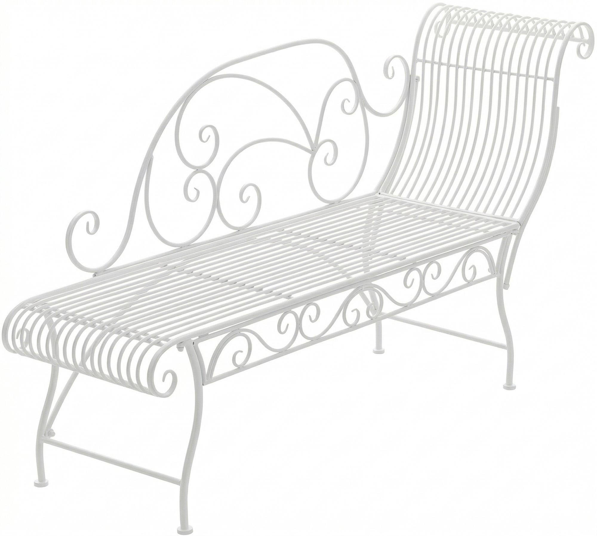 GARTENLIEGE Metall Weiß - Weiß, Metall (156/78/46cm) - CLP