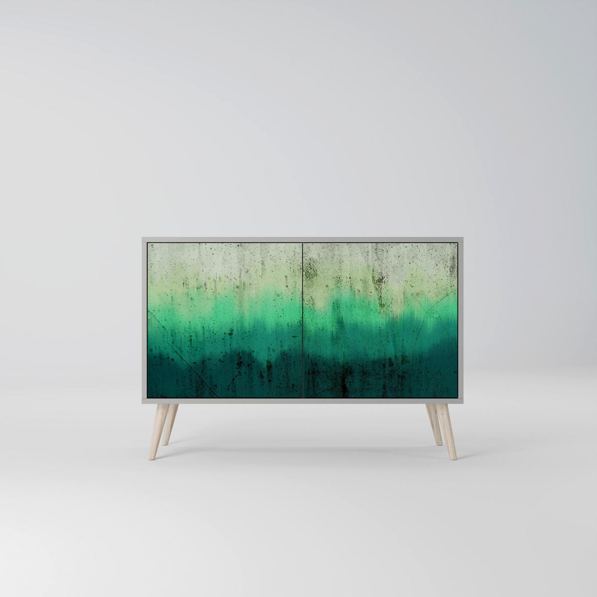 SIDEBOARD NORTHERN LIGHTS, Eicheneffekt, 111x42x77,5 cm, 2 Türen - Eichefarben/Buchefarben, Holzwerkstoff/Buchenholz (111/77.5/42cm) - SpaceRebels
