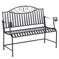 GARTENBANK, 2-Sitzer, bis 220 kg belastbar, 115,5 x 54 x 96 cm, Metall, Grau - Grau, Metall (115.5/96/54cm) - Outsunny