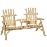 GARTENBANK-KOMBINATION,2 Personen integrierter Tisch,naturholz - Beige, Holz (157/103/88cm) - Vallsero