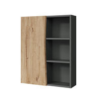 HÄNGESCHRANK Willow Artisan 56 x 70 cm mit 3 offenen Fächern - Anthrazit/Hellgrau, Holzwerkstoff (56/70/16.8cm) - Vicco