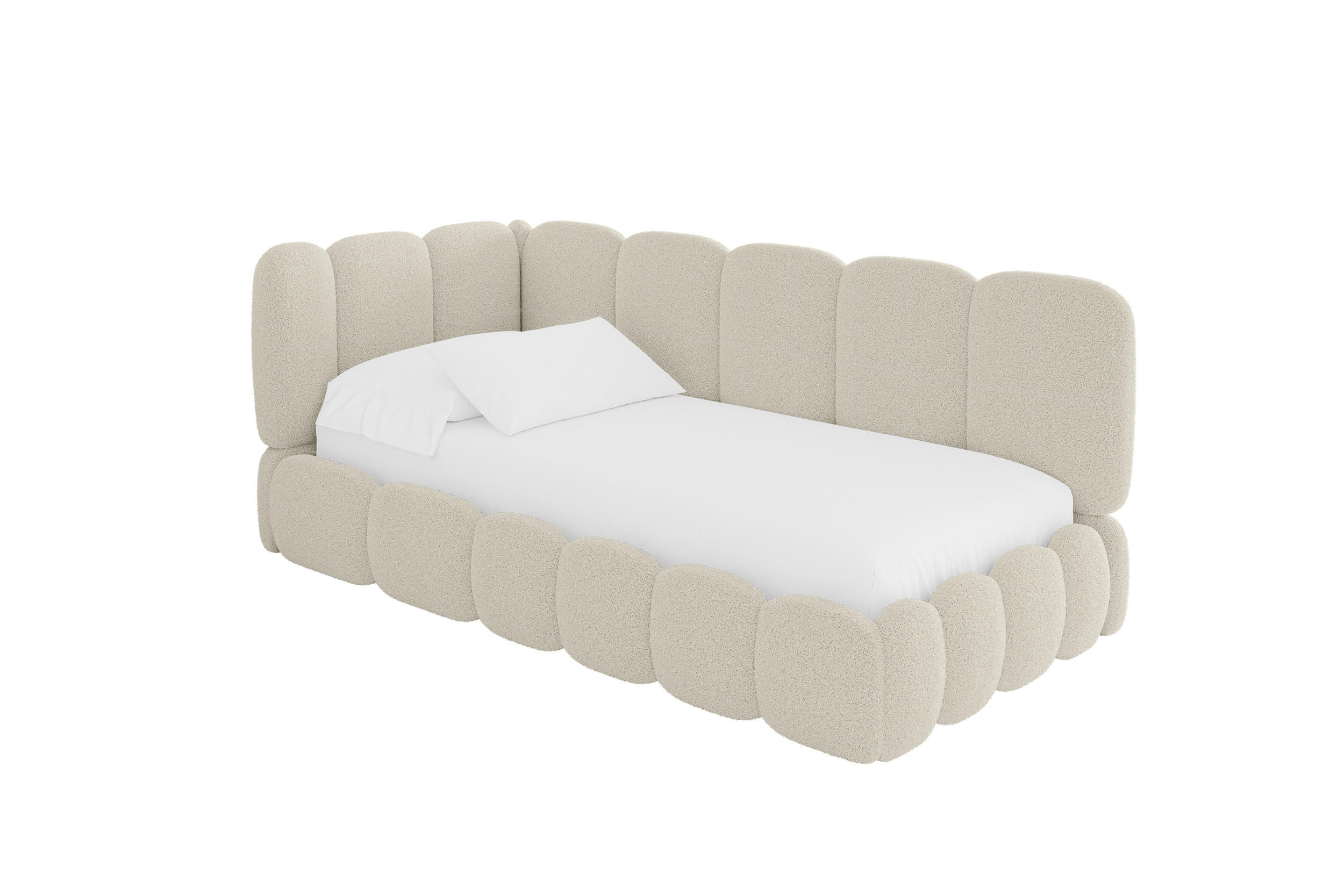 ALTDECOR JEDNOLŮŽKOVÁ POSTEL pro mládež s úložným prostorem a matrací H3/H4, vpravo - AVRY 90x200 béžová