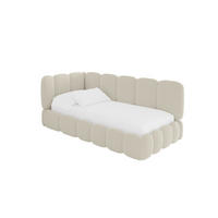 EINZELLBETT Jugendbett mit Bettkasten und Matratze H3/H4, Rechts - AVRY 80x200 Beige - Perlmutt, Holzwerkstoff/Textil (80/200cm) - ALTDECOR
