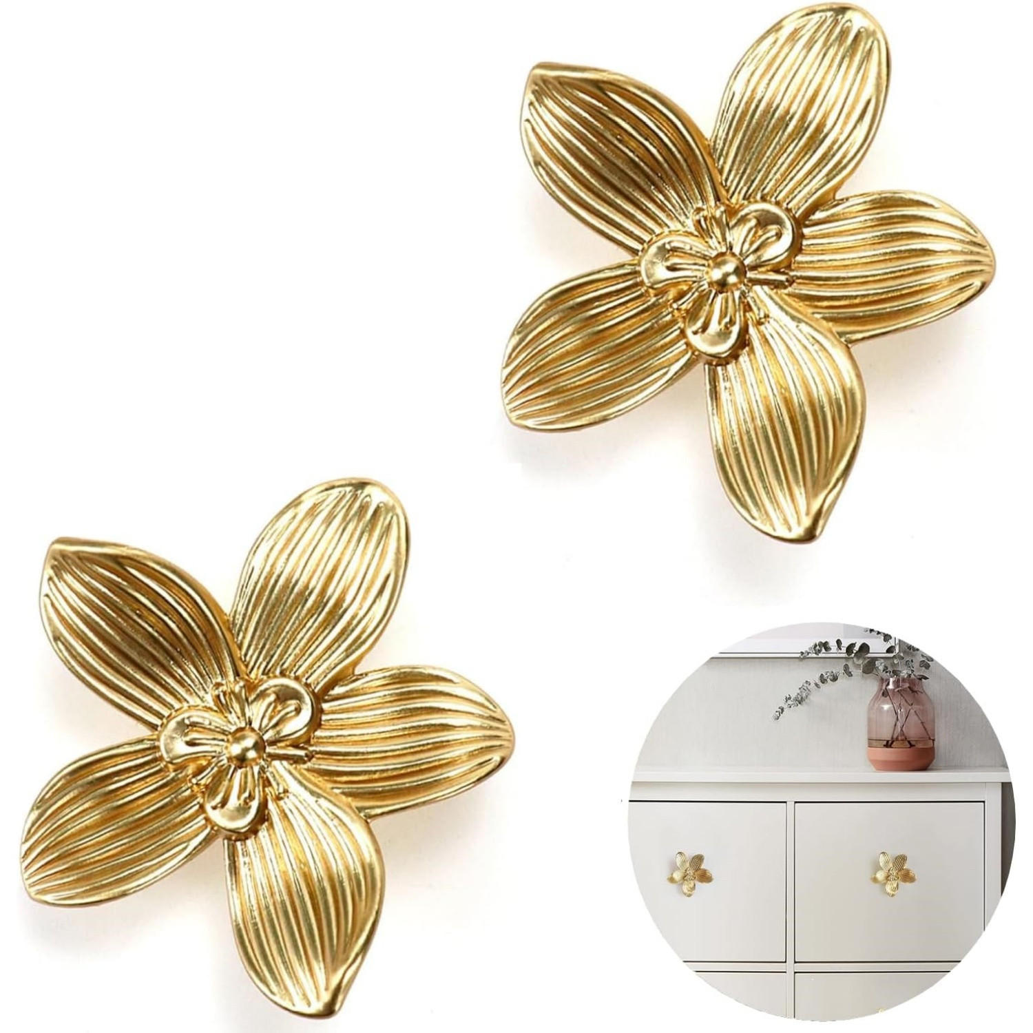 SCHRANKKNOPF Gold 2er-Set - Goldfarben, Metall (1.8/1.8/6.1cm)