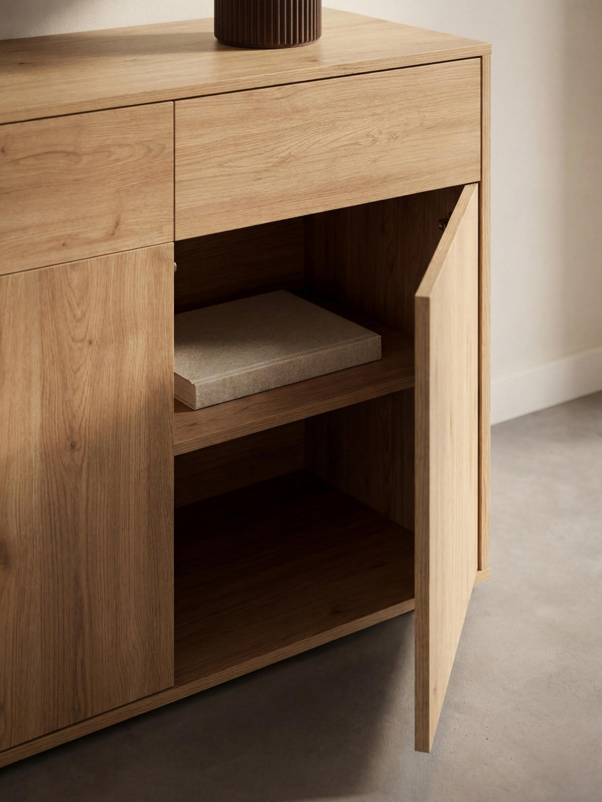 SIDEBOARD Hegas Natur 141.2 cm x 85.1 cm - Braun, Holzwerkstoff (141/85/35cm) - Kenay Home