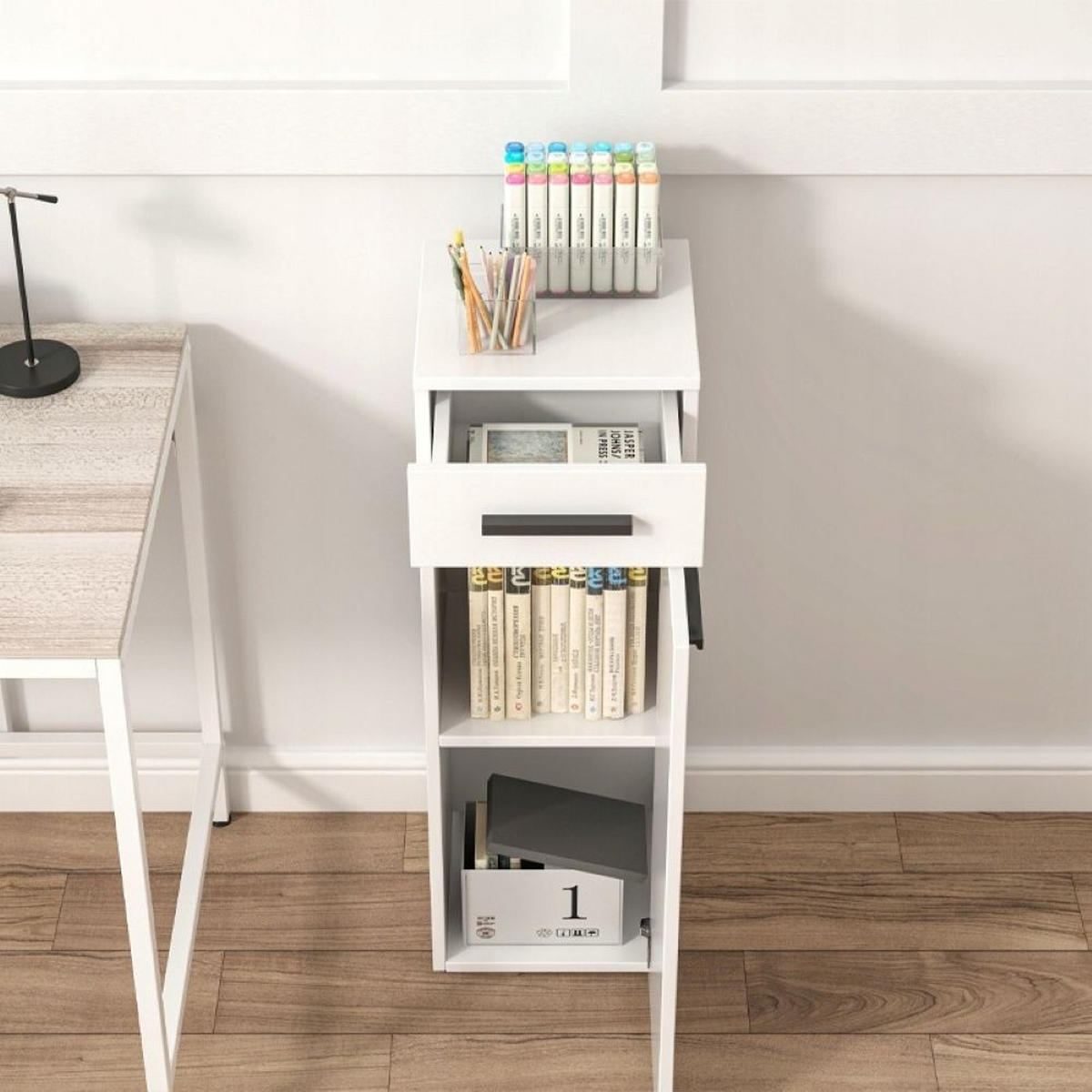 BÜCHERREGAL, weiß 30/30/85 cm - Weiß, Holzwerkstoff (30/85/30cm)