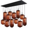 HÄNGELEUCHTE Velo 12-flammig Braun Ø 18/20/25cm - Schwarz/Braun, Glas (25/25/27cm) - s.luce