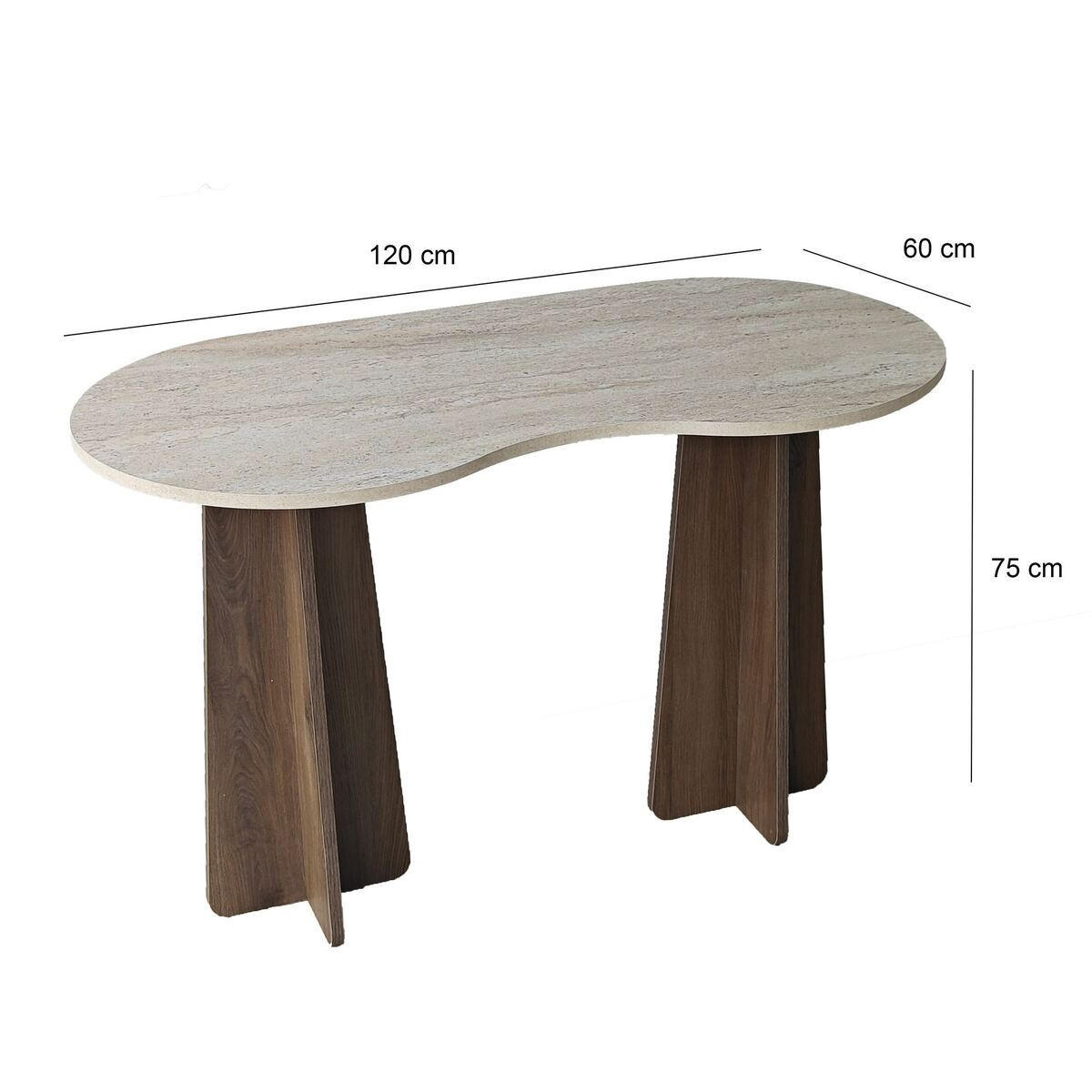 SCHREIBTISCH mit organisch-form Tischplatte 120/60/75 cm - Eichefarben, Holzwerkstoff (8.5/60/75cm) - Calicosy