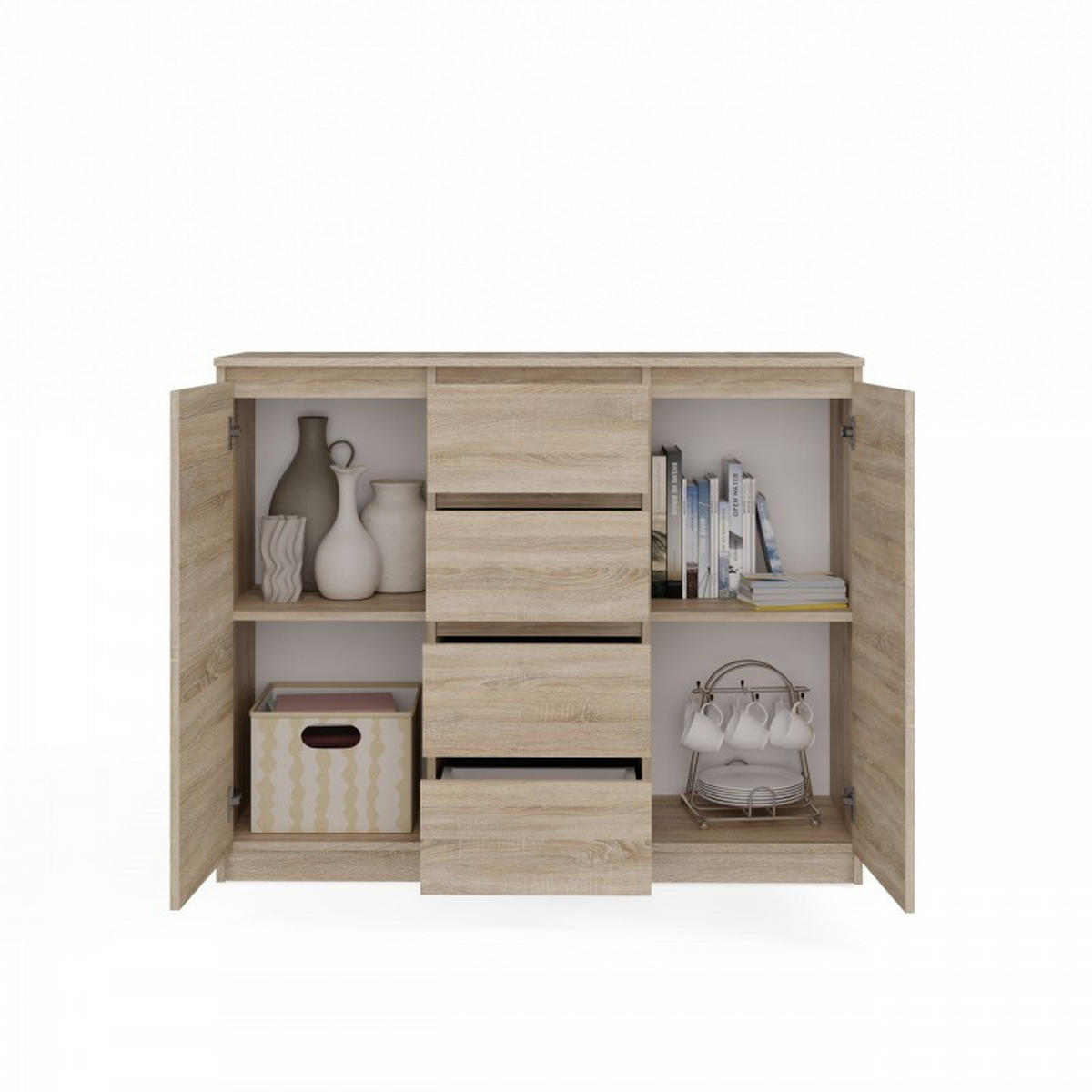 KOMMODE Sonoma Eiche 120/97/40 - Sonoma Eiche, Holzwerkstoff (120/97/40cm) - RAUMHIRSCH FURNITURE