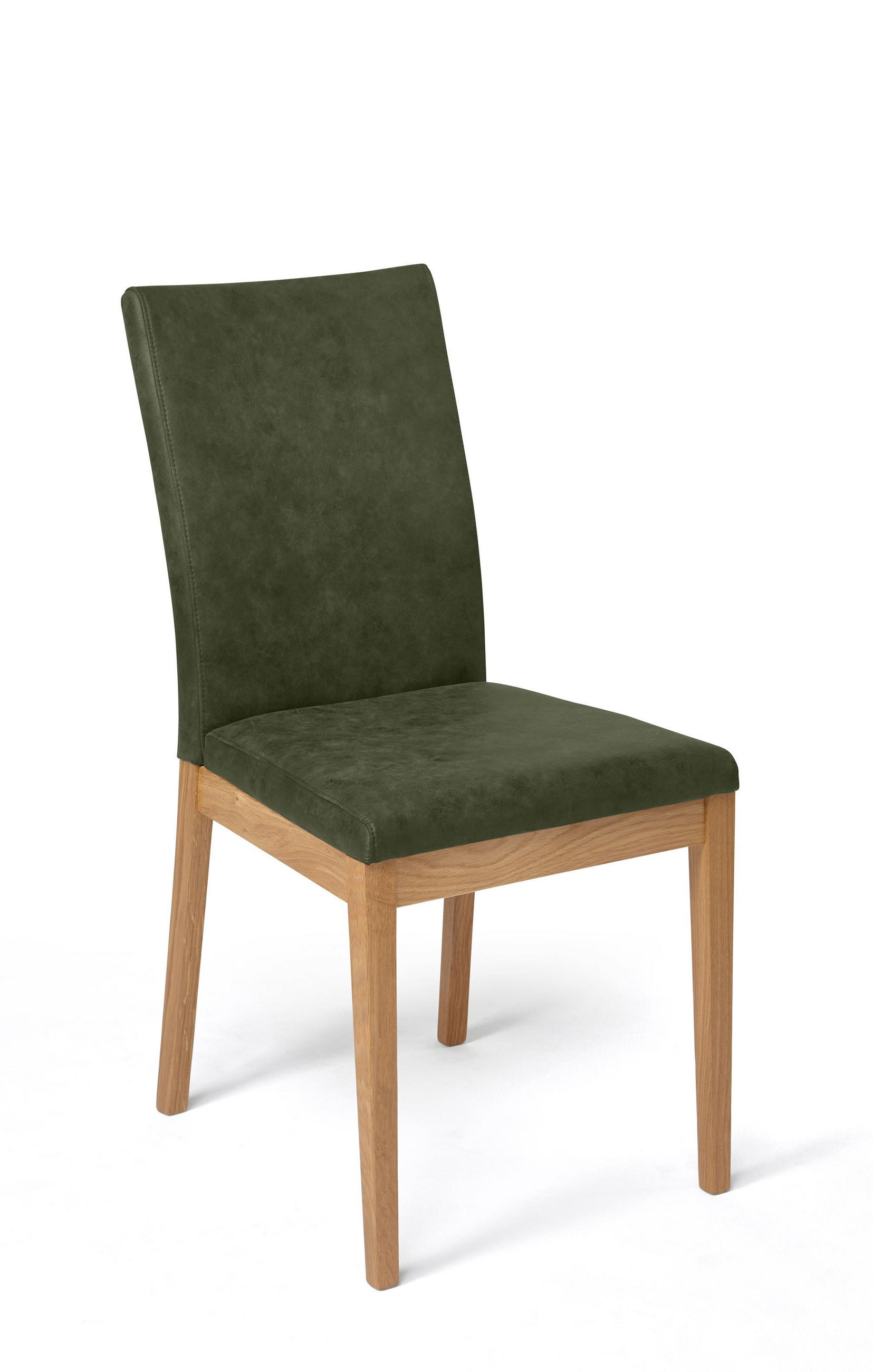 ESSZIMMERSTUHL 2er-Set Delfi 1 Wildeiche Massiv/Microfaser Khaki - Dunkelgrün, Holz (46/95/60cm) - 58aufmkessel