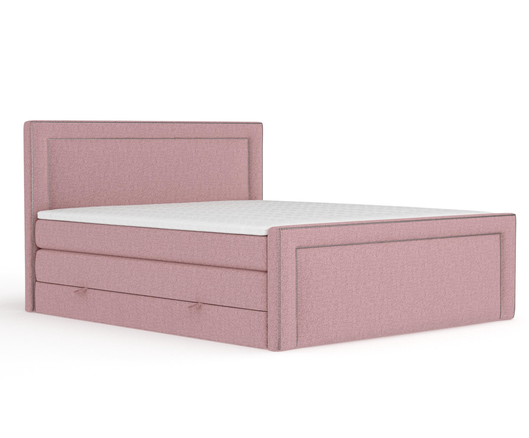 BOXSPRINGBETT Luxora Rosa 140/200 cm - Schwarz/Rosa, Holz/Holzwerkstoff (140/200cm) - Maison de Reve