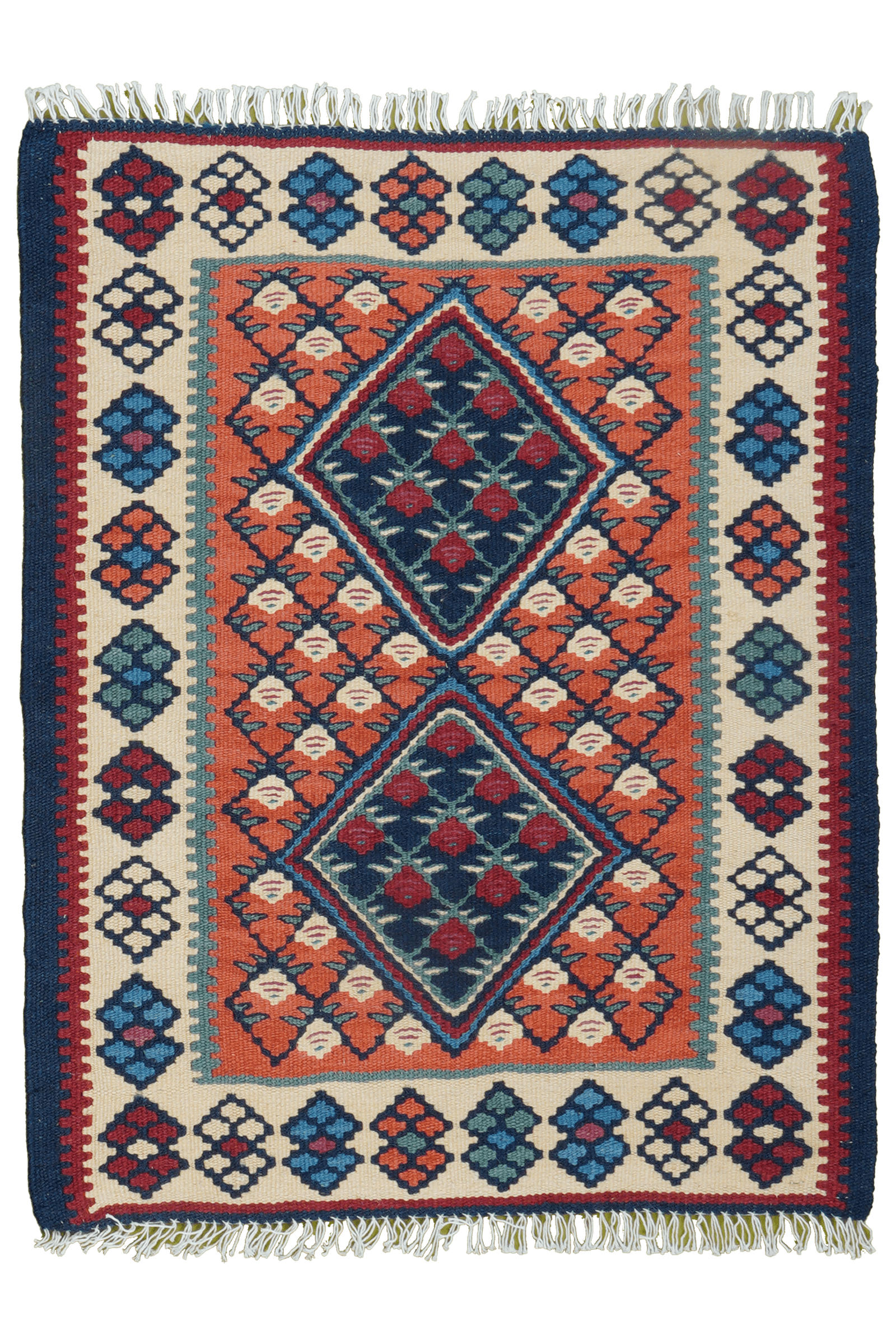 HANDWEBTEPPICH Kelim Senneh Rot 82/65 cm Schurwolle - Rot, Textil (65/82cm) - Looma