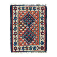 HANDWEBTEPPICH Kelim Senneh Rot 82/65 cm Schurwolle - Rot, Textil (65/82cm) - Looma