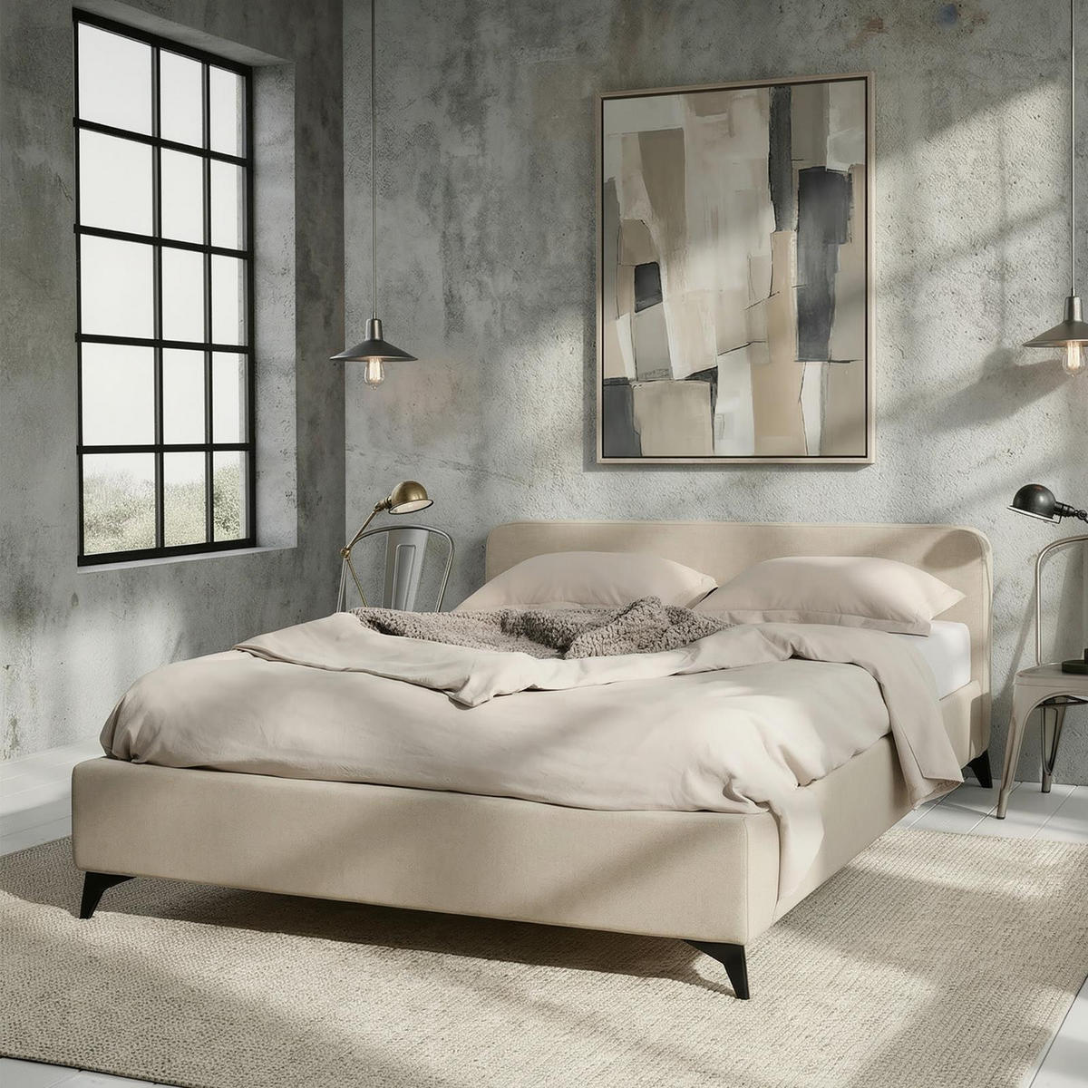 POLSTERBETT VIRETTA 140x200 cm weiß - Weiß, Textil (140/200cm) - IDIMEX