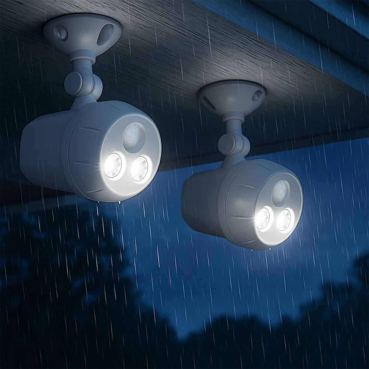 LED AUSSEN-WANDLEUCHTE Weiß Kunststoff 2er Set - Weiß, Kunststoff (11.5/16.5/9.5cm)