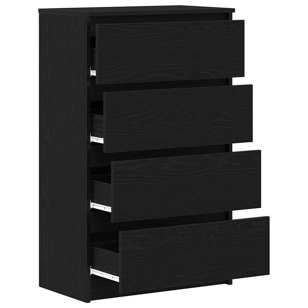 SIDEBOARD Schwarz Eichen-Optik 60/35/98,5 Cm Holzwerkstoff - Schwarz, Holzwerkstoff (35/98.5/60cm) - vidaXL