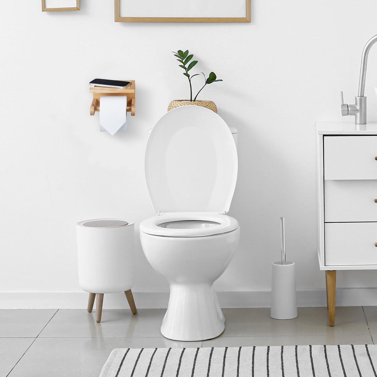 TOILETTENPAPIERHALTER - Hellbraun, Holz (16.5/12.5/12.5cm) - Relaxdays