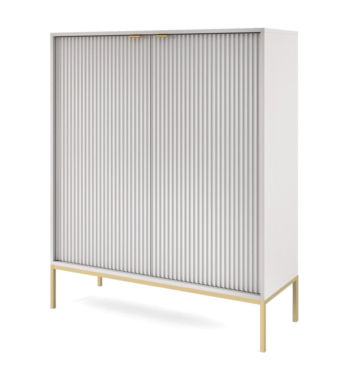 SIDEBOARD 104 cm Galla, 2 Türen, Grau + Gold - Goldfarben/Grau, Holz/Metall (104/125/39cm) - Emporius