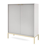 SIDEBOARD 104 cm Galla, 2 Türen, Grau + Gold - Goldfarben/Grau, Holz/Metall (104/125/39cm) - Emporius