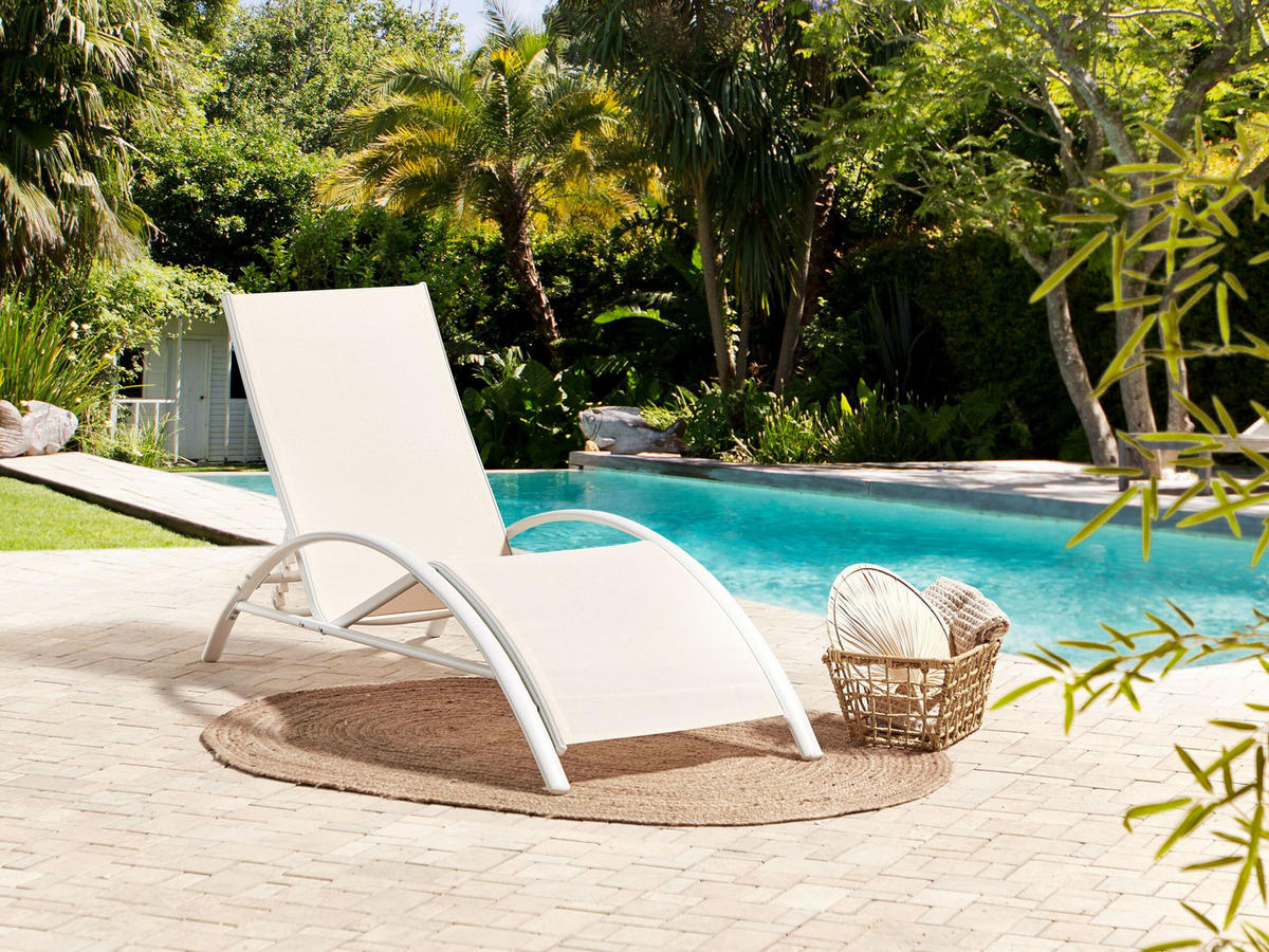 GARTENLIEGE beige Gaeta - Beige, Metall (60/93/170cm) - Beliani