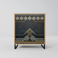 SIDEBOARD ROYAL ORDINARINESS, Eichefarben, 57,5x42x67,5 cm, Schwarze Metall-Rahmenfüße - Eichefarben/Multicolor, Holzwerkstoff/Metall (57.5/67.5/42cm) - SpaceRebels