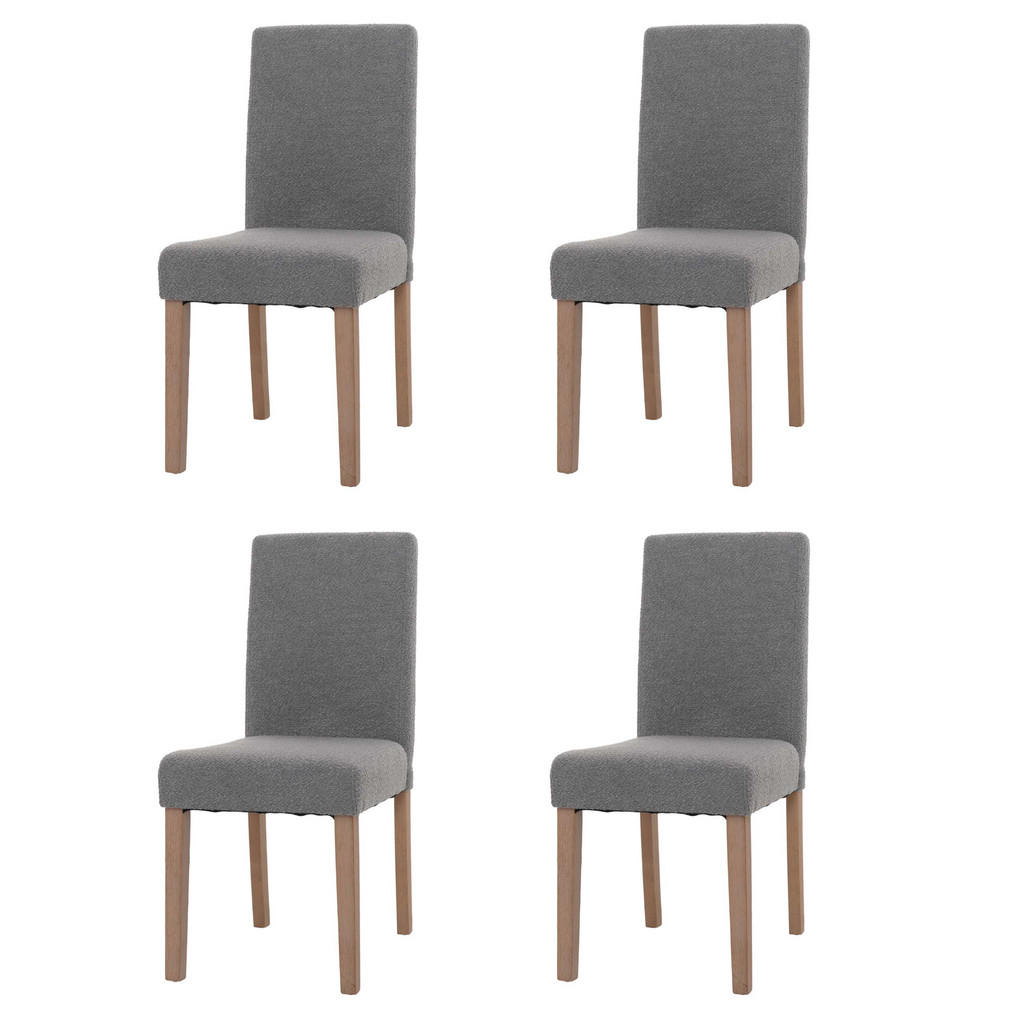 MCW JÍDELNÍ ŽIDLE BOUCLé Šedá, sada 4 ks