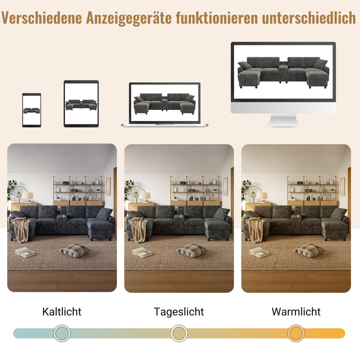 SEDACIA zostava do U z menčestru, 315/135/81 cm sivá, s taburetkami, úložným priestorom a USB - sivá, textil (135/81/315cm) - BEAOK
